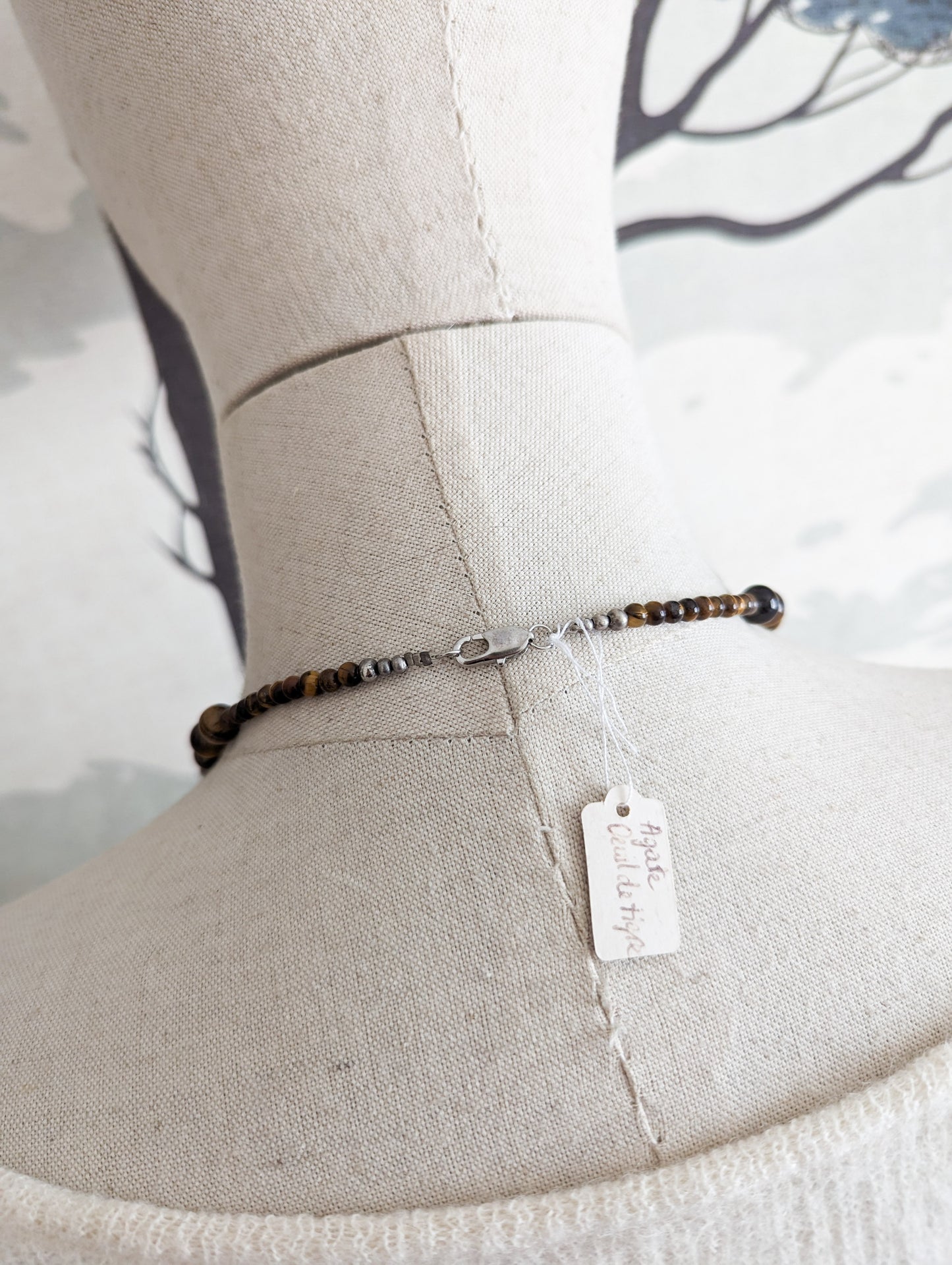 Collier œil de tigre et Agate