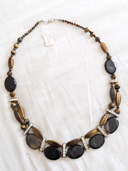 Collier œil de tigre et Agate