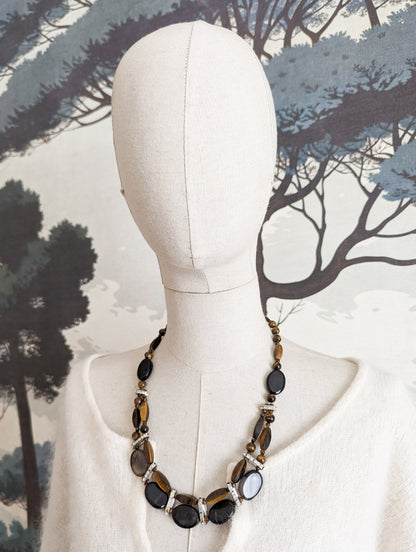 Collier œil de tigre et Agate