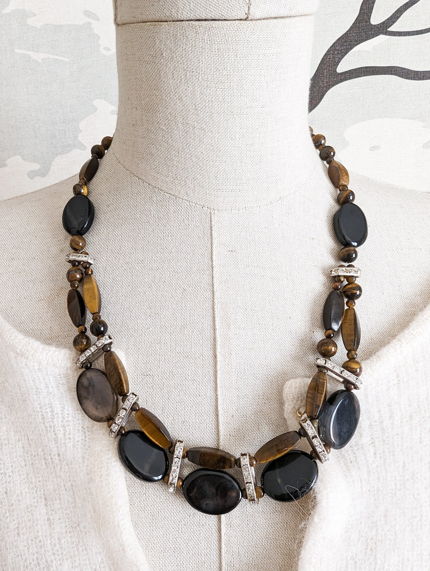 Collier œil de tigre et Agate