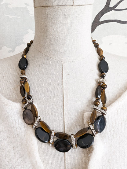 Collier œil de tigre et Agate