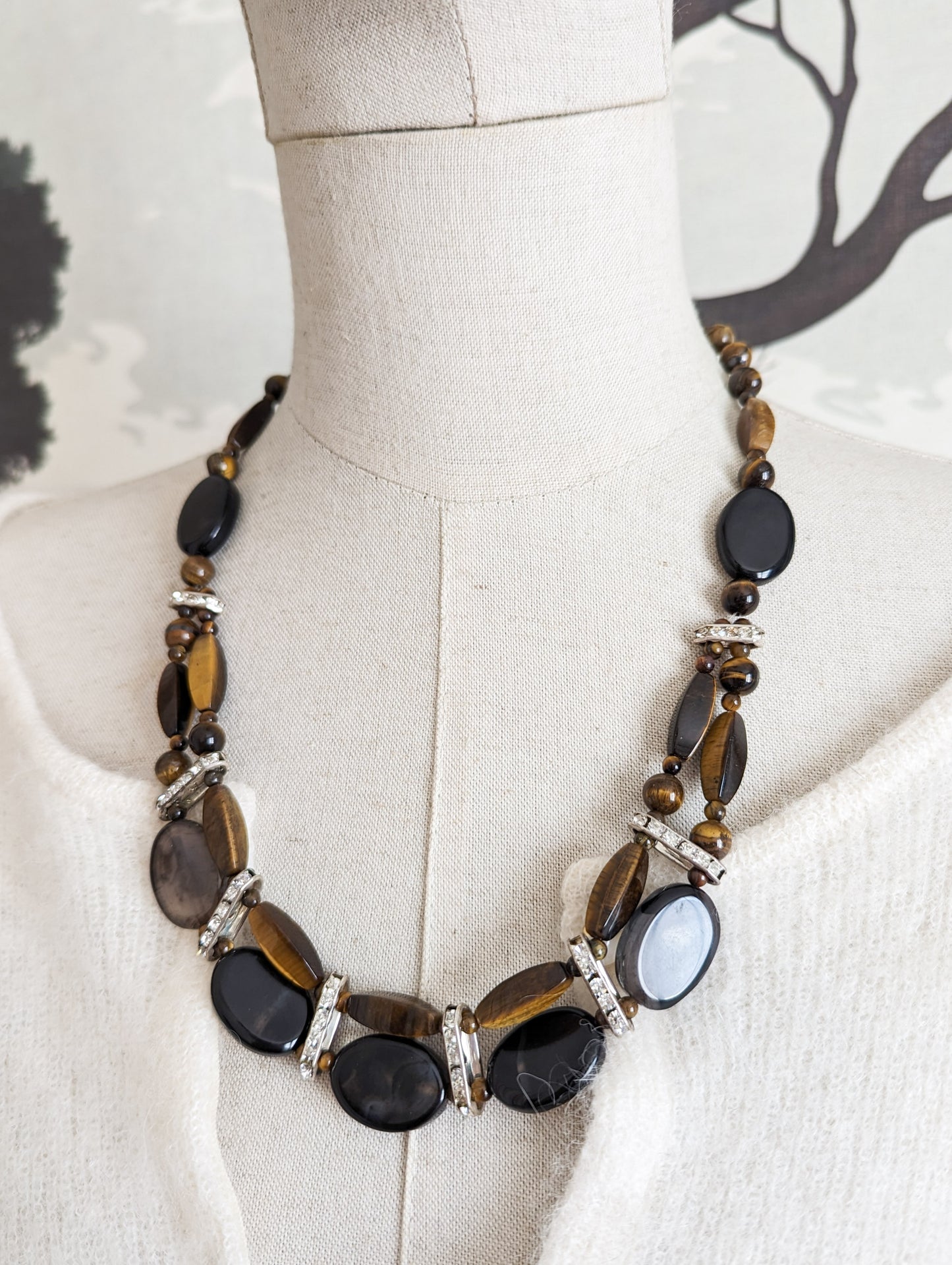 Collier œil de tigre et Agate