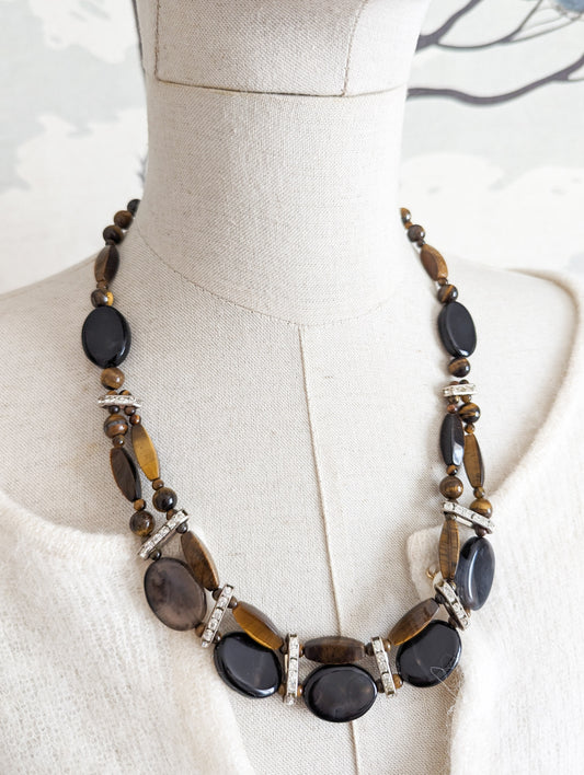 Collier œil de tigre et Agate